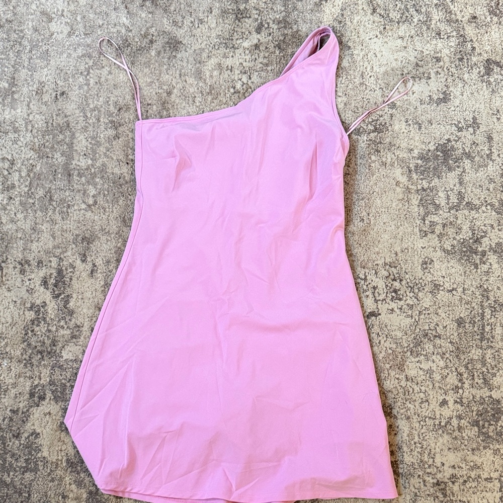 Abercrombie & Fitch One-Shoulder Lilac Mini Dress - Picture 5 of 7